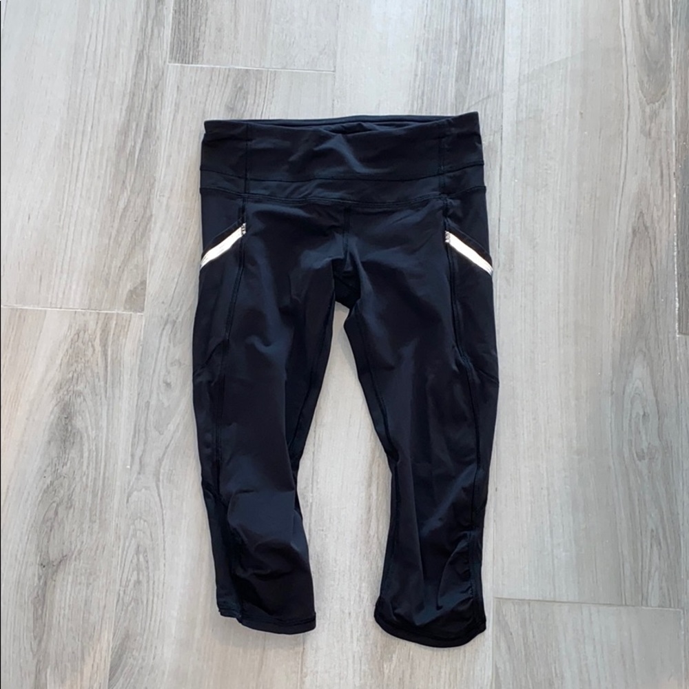 Lululemon running crop pants 4 black